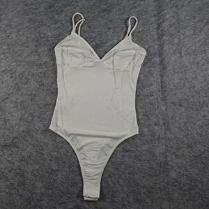 Reformation Bodysuit Womens Extra Small White VNeck Spaghetti Strap‎
